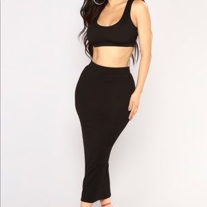 Fashion Nova Eye Heart Sigh Skirt Set NWT